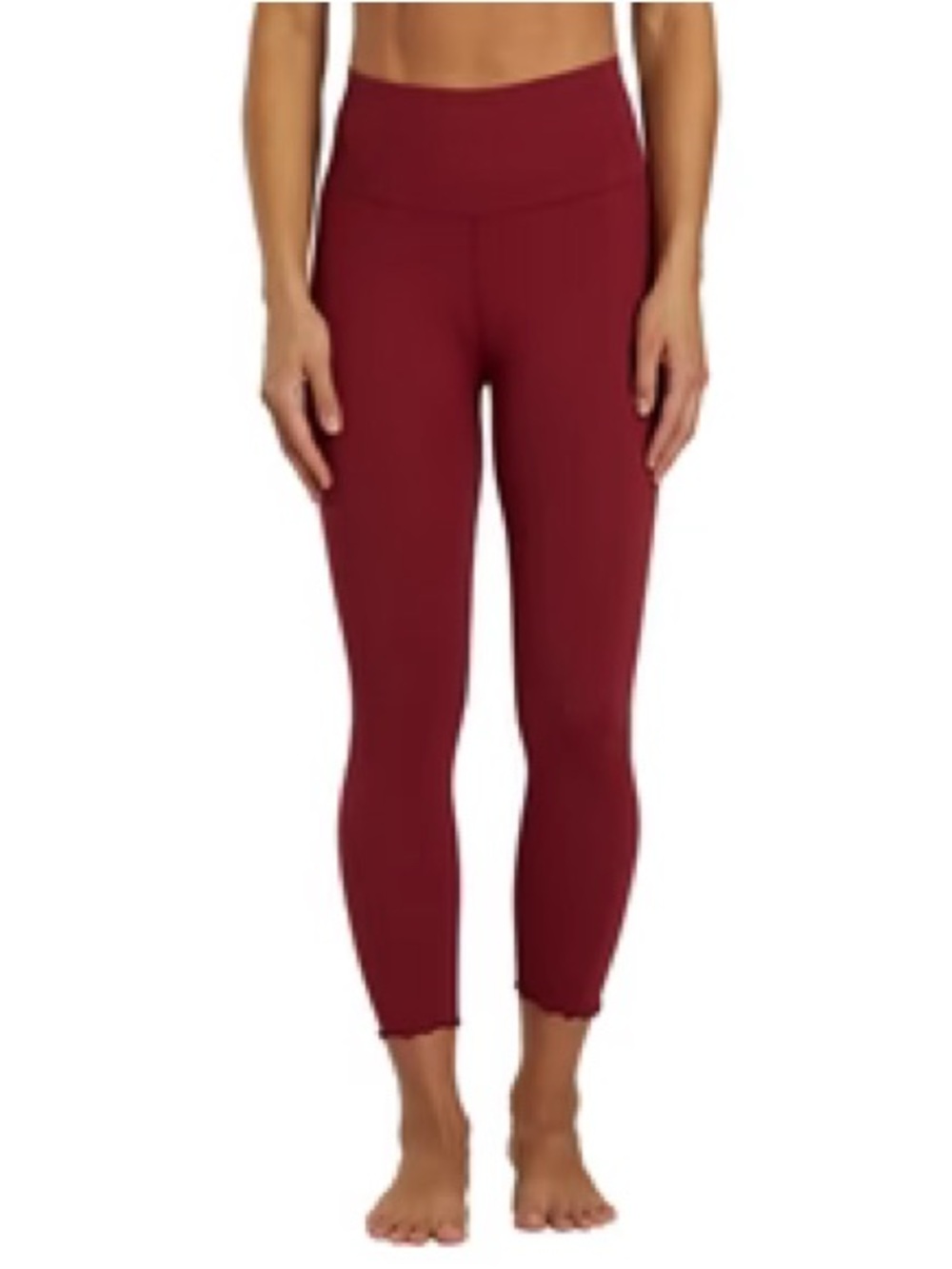 Spiritual Gangster Love Sculpt 7/8 Ruffle Legging Burgundy Maroon XS/S